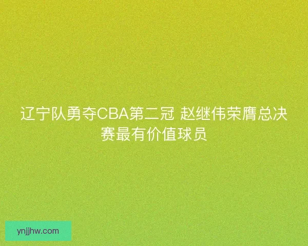 辽宁队勇夺CBA第二冠 赵继伟荣膺总决赛最有价值球员